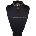 Multilayer Coin Pendant Charm Necklace Velvet Chain Choker